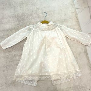 Bonpoint long sleeve white girls dress